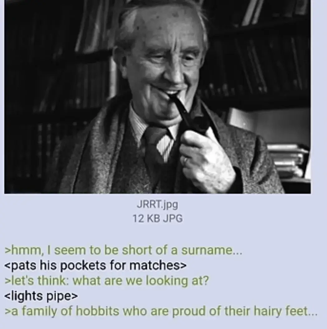 Tolkien naming his characters transcribed text lyrics lines.