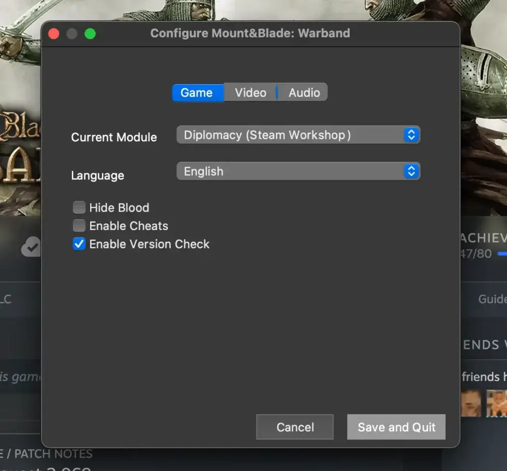 Warband mods on MAC OS